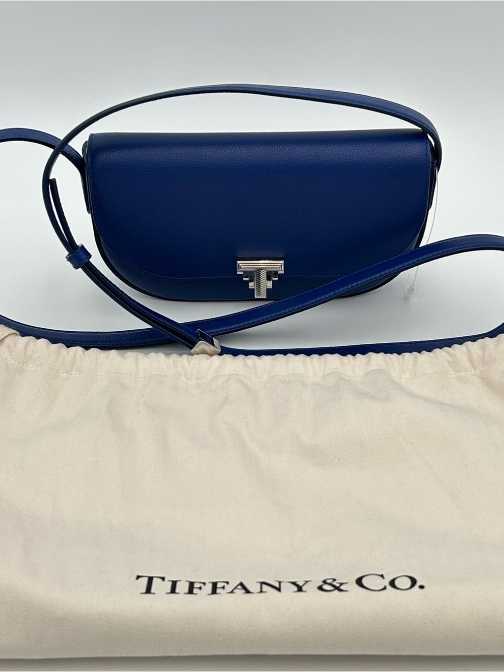 Tiffany & Co. Dark Blue Leather Crossbody Bag